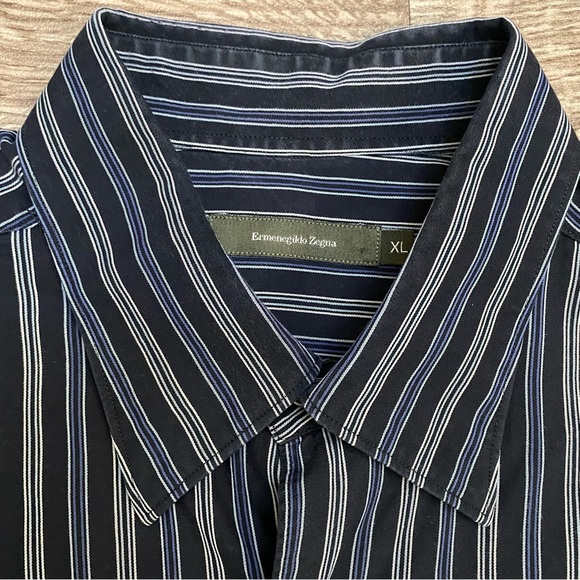 Ermenegildo Zegna Striped Button Up Shirt Made in Italy - Picture 16 of 16